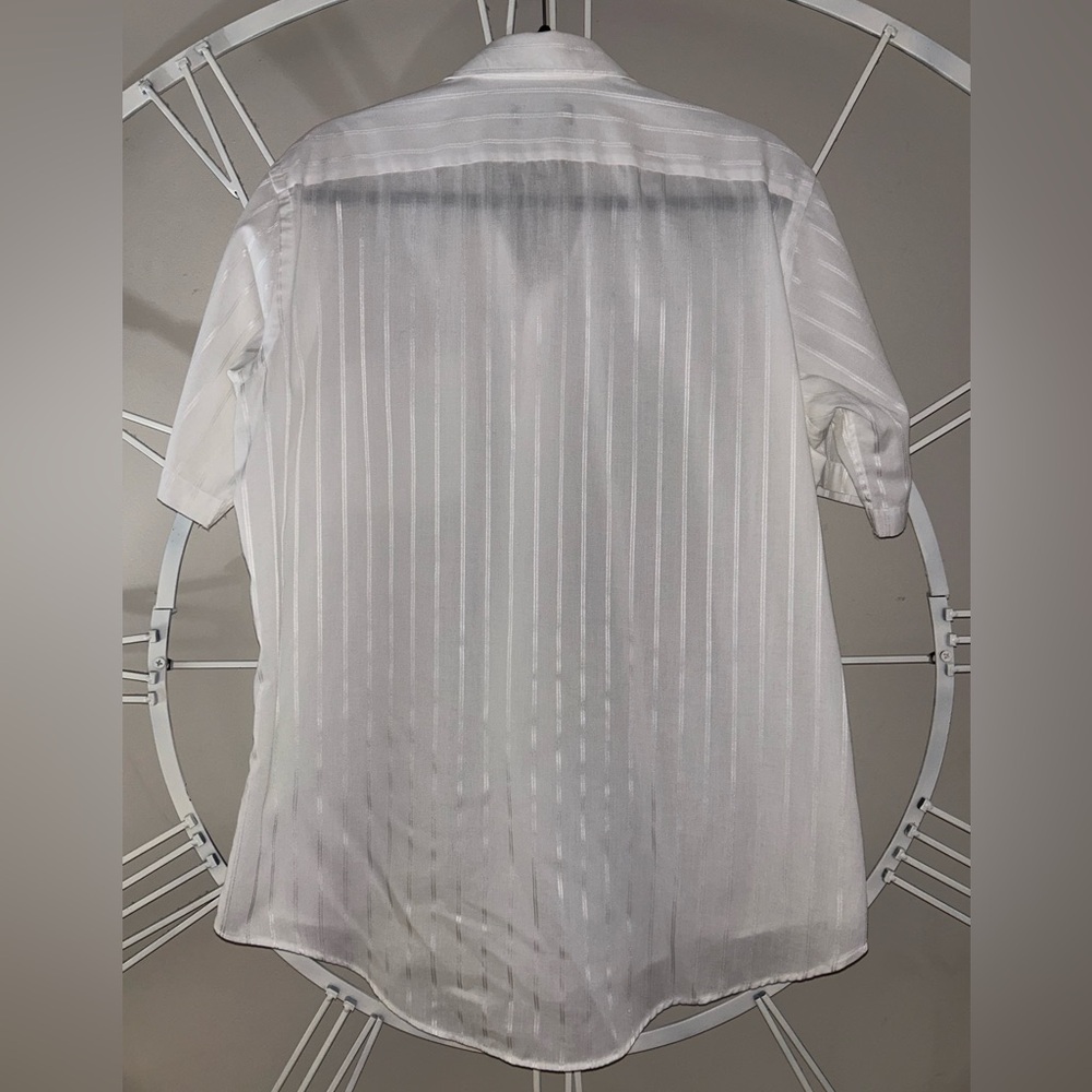 Christian Dior Monsieur Men’s White Dress Shirt with Subtle Stripe - Picture 8 of 11